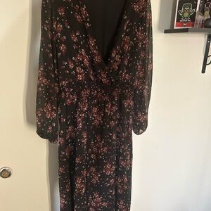 Floral Black Dress